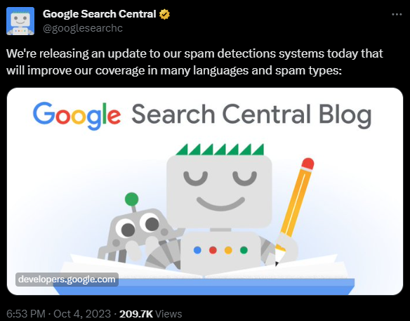 Google Spam Update Octobre 2023