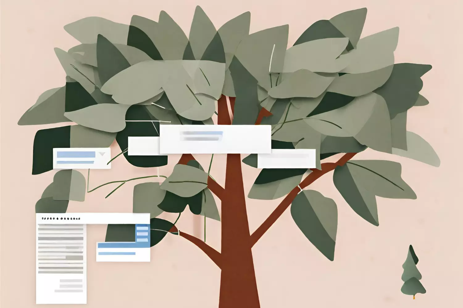 illustration arborescence d'un site internet avec un arbre